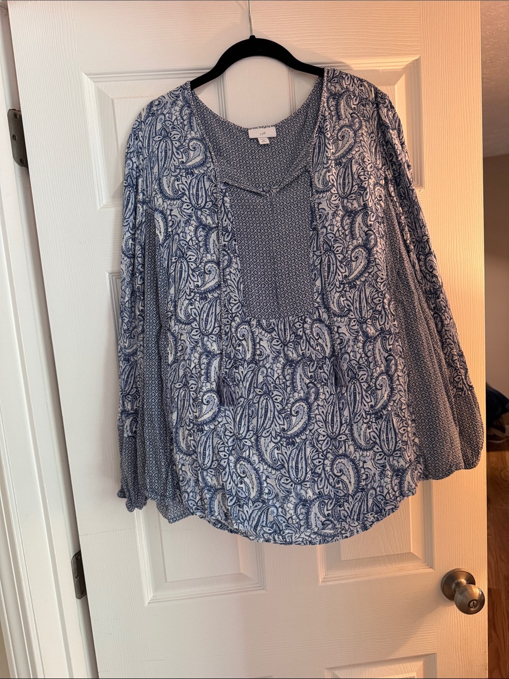 📌J. Jill 2X Blue Paisley Tunic Blouse